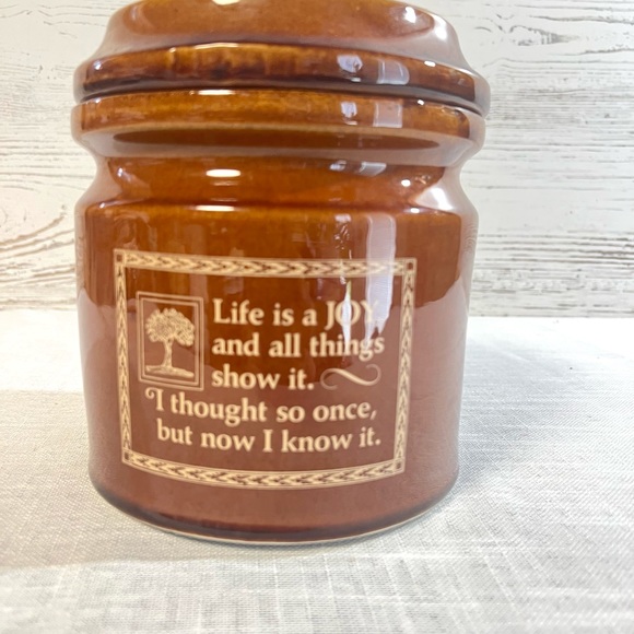Aramis brown lidded crock jar storage decor gift - Picture 5 of 5